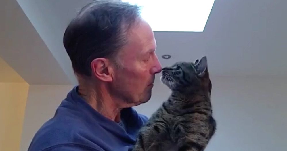 A person holding a cat
Description automatically generated